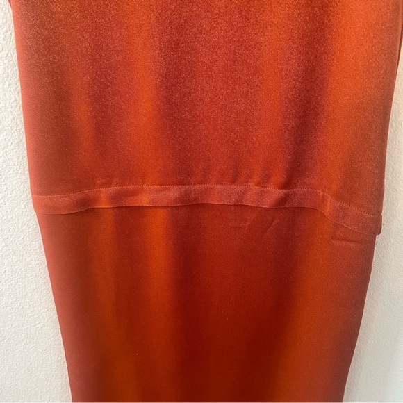 Maria Cornejo Dress Size 4 Burnt Orange Drop Waist Pockets - Picture 11 of 12